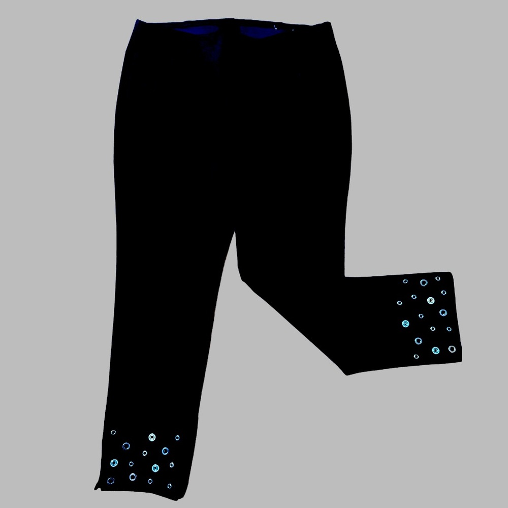 Elegant Black Embellished Women's Pants